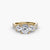 Anello con Tre Pietre e Fascia Pavé 2