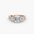 Anello con Tre Pietre e Fascia Pavé 2