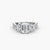 Anello con Tre Pietre e Fascia Pavé 2