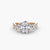 Anello con Tre Pietre e Fascia Pavé 2