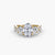 Anello con Tre Pietre e Fascia Pavé 2