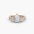 Anello con Tre Pietre e Fascia Pavé 2
