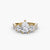 Anello con Tre Pietre e Fascia Pavé 2