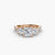 Anello con Tre Pietre e Fascia Pavé 2
