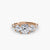 Anello con Tre Pietre e Fascia Pavé 3