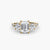 Anello con Tre Pietre e Fascia Pavé 3