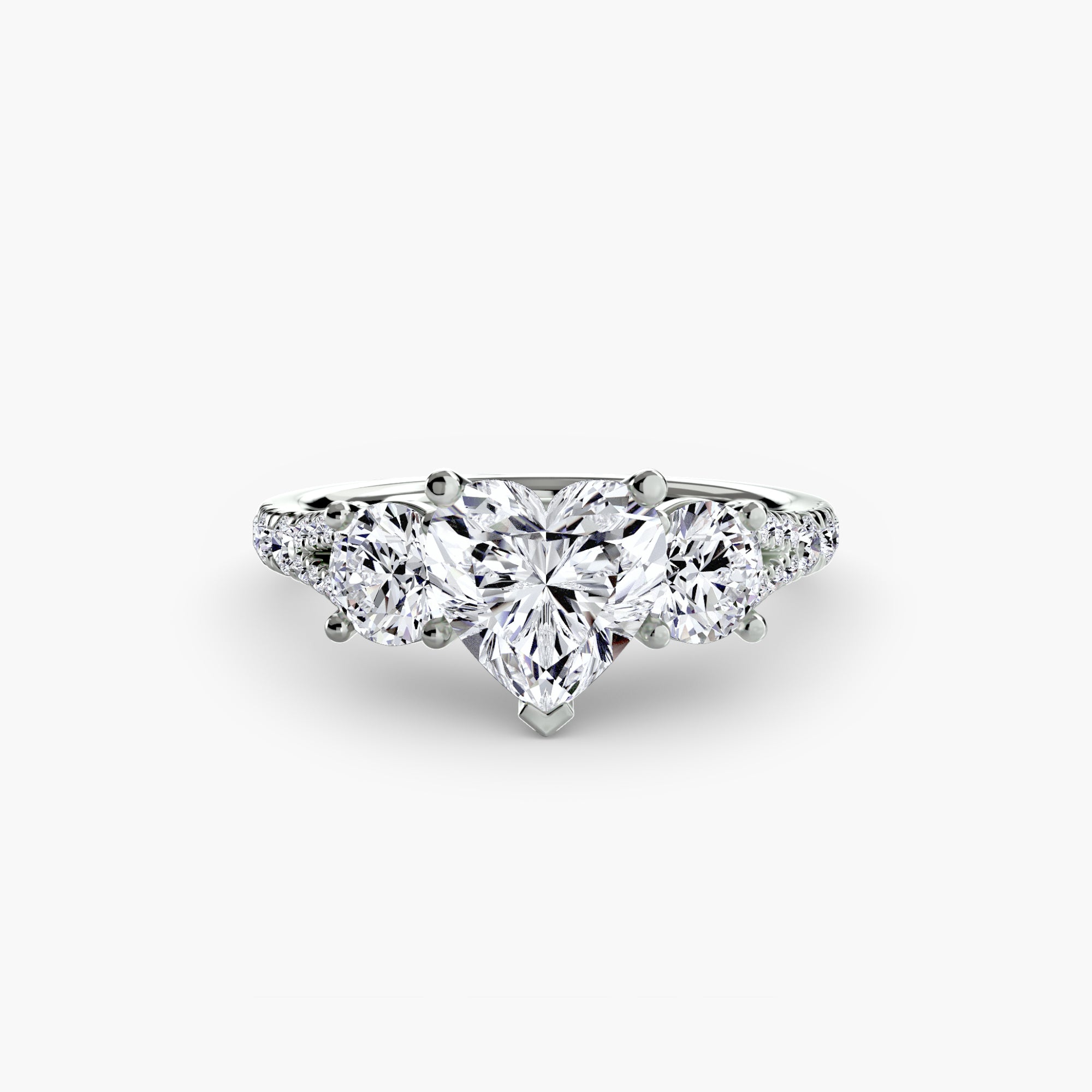 Anello con Tre Pietre e Fascia Pavé 3
