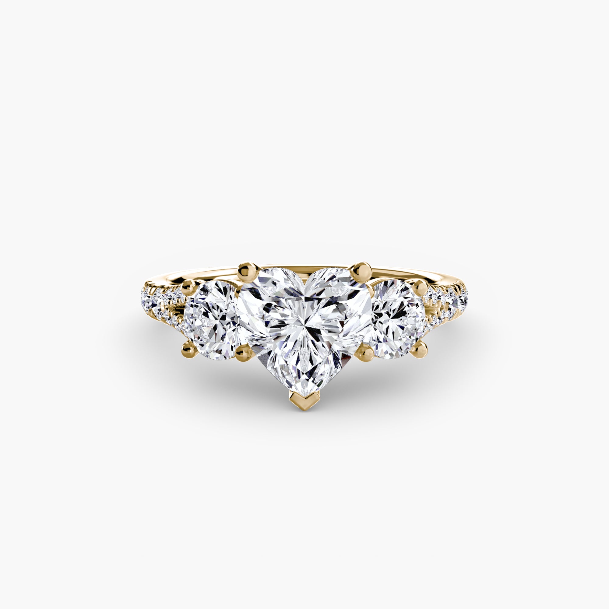 Anello con Tre Pietre e Fascia Pavé 3