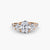 Anello con Tre Pietre e Fascia Pavé 3