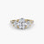Anello con Tre Pietre e Fascia Pavé 3