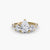 Anello con Tre Pietre e Fascia Pavé 3