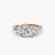 Anello con Tre Pietre e Fascia Pavé 3