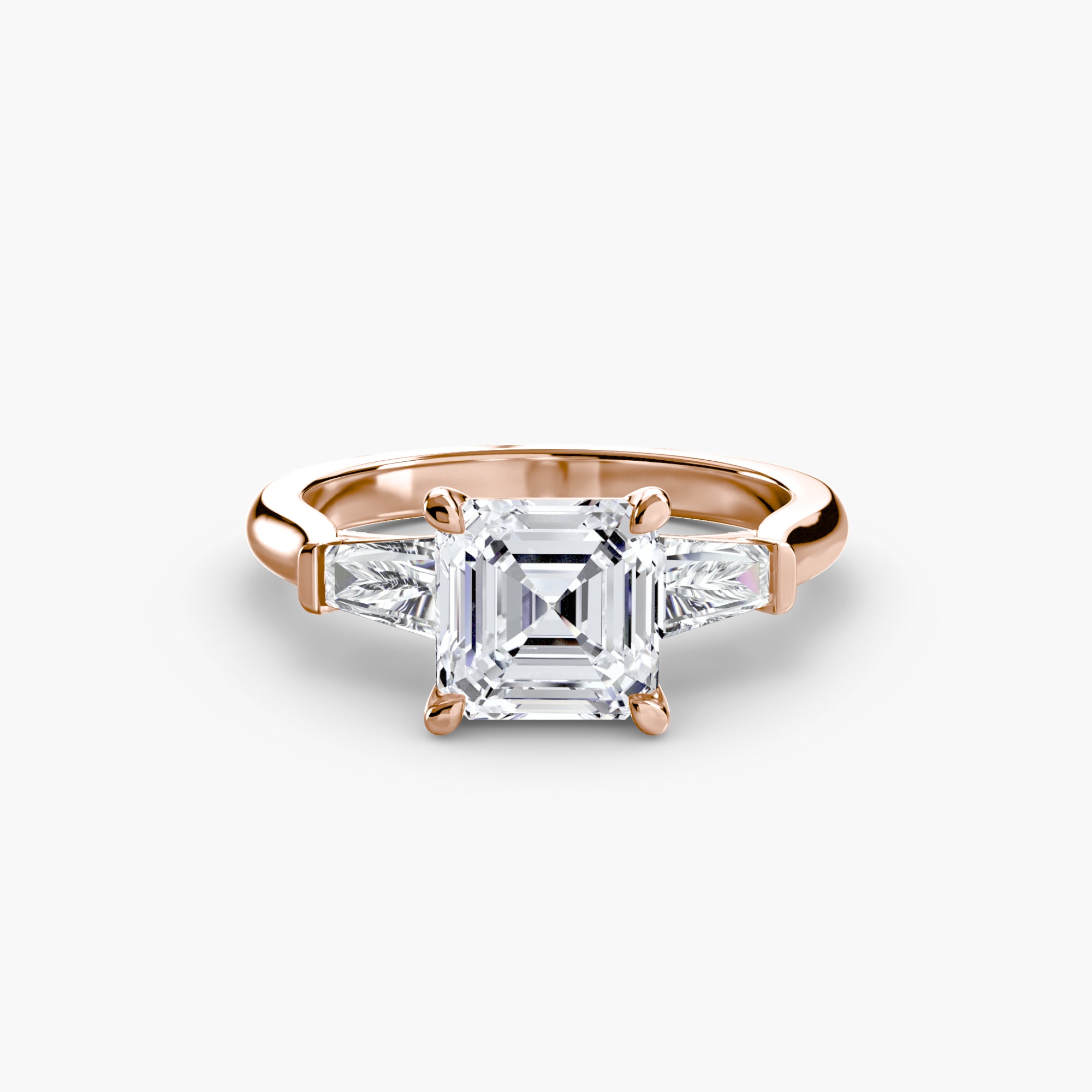 Anello con Tre Pietre (pietre laterali a baguette)