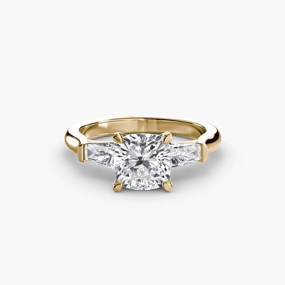 Anello con Tre Pietre (pietre laterali a baguette)