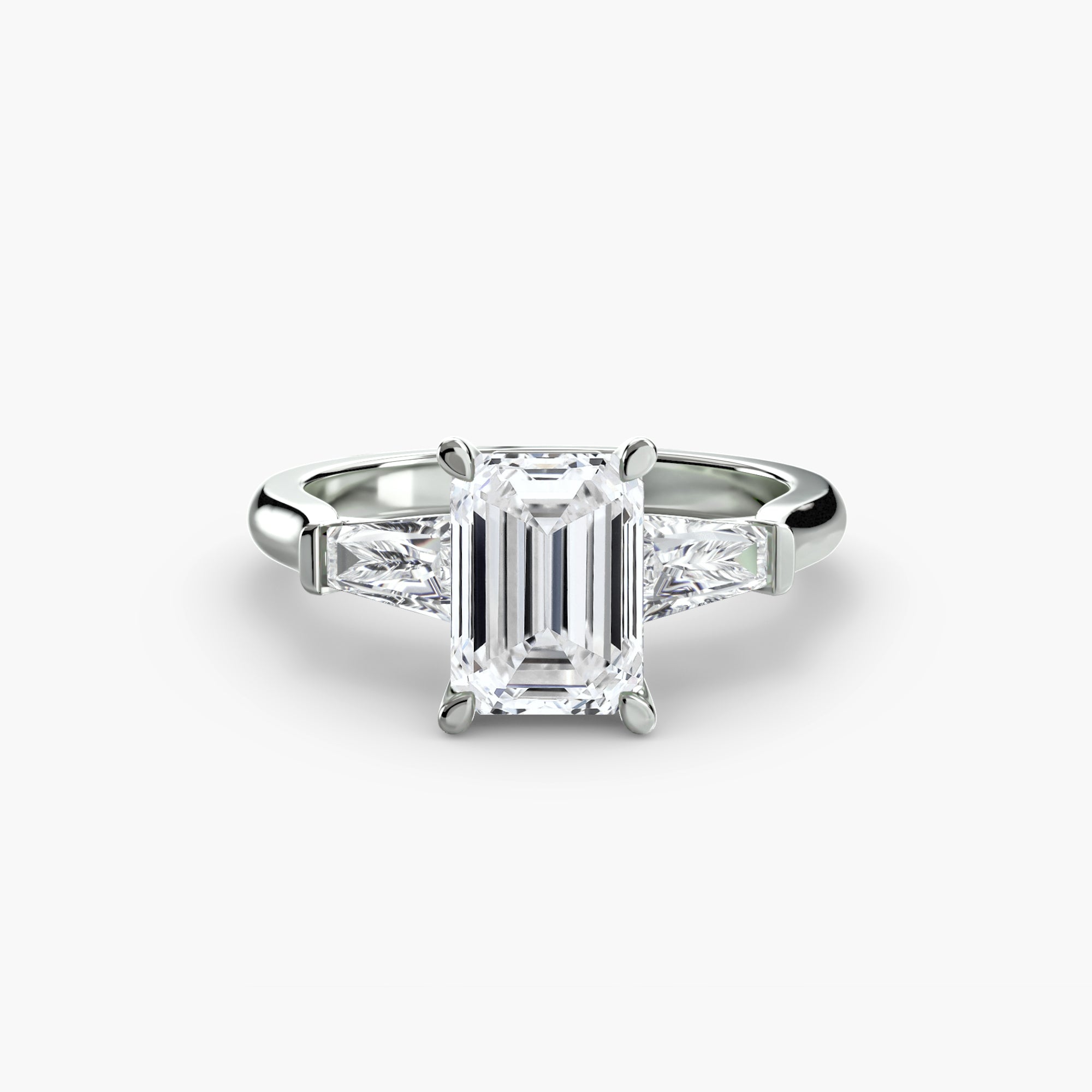 Anello con Tre Pietre (pietre laterali a baguette)