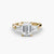 Anello con Tre Pietre (pietre laterali a baguette)