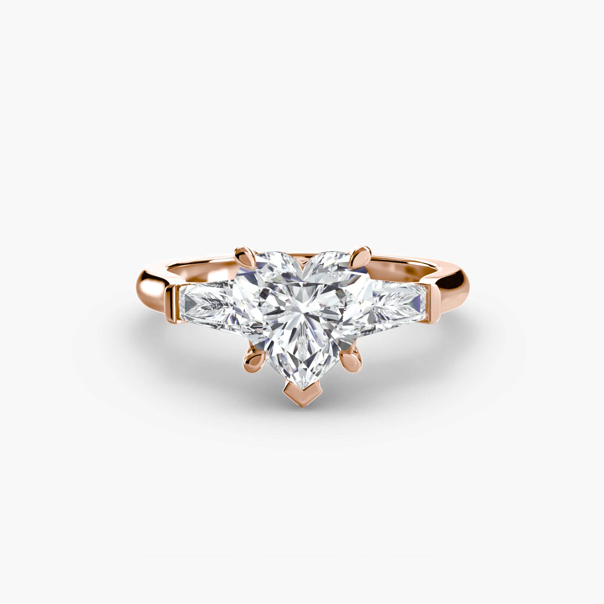 Anello con Tre Pietre (pietre laterali a baguette)