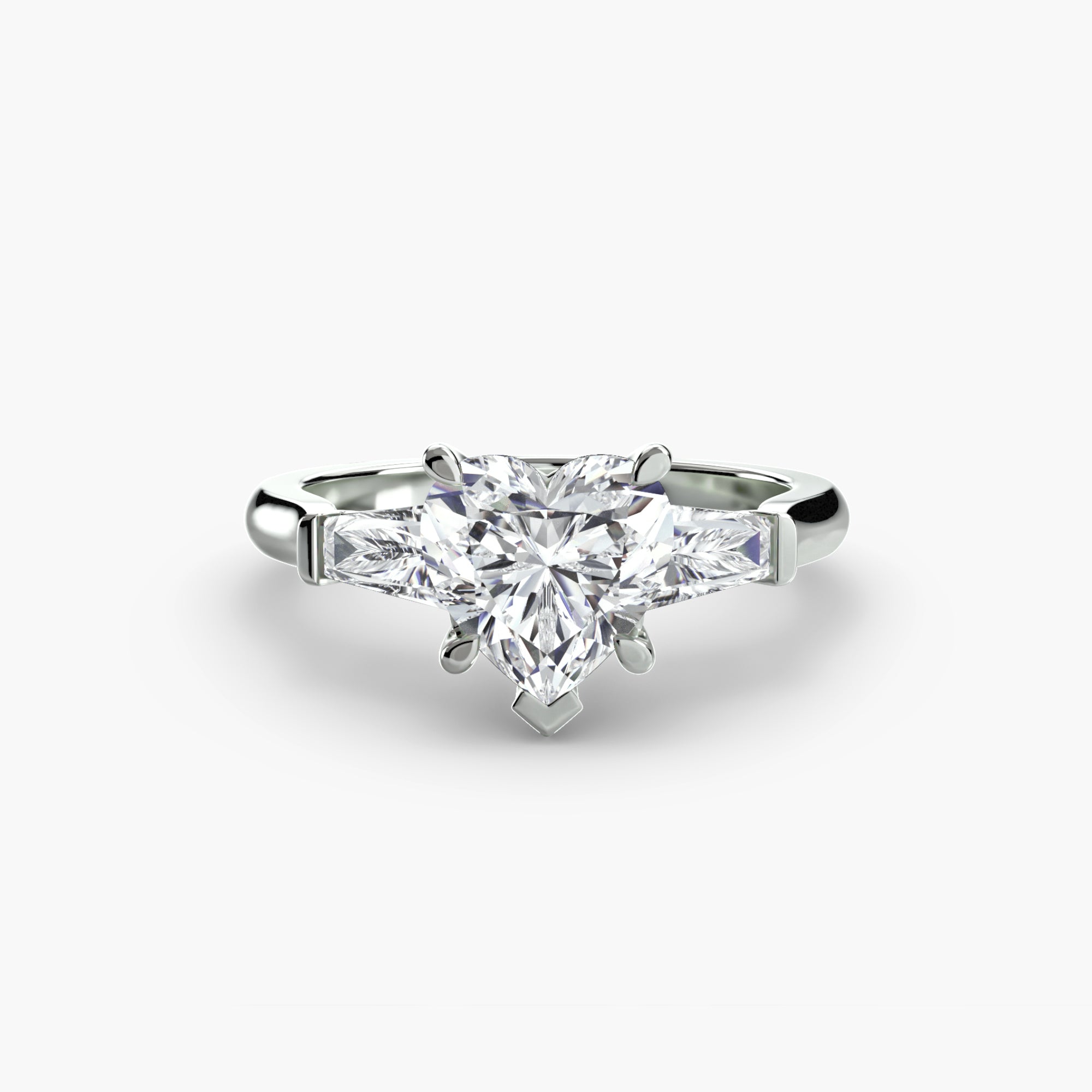 Anello con Tre Pietre (pietre laterali a baguette)