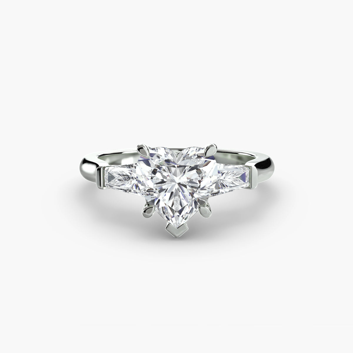 Anello con Tre Pietre (pietre laterali a baguette)