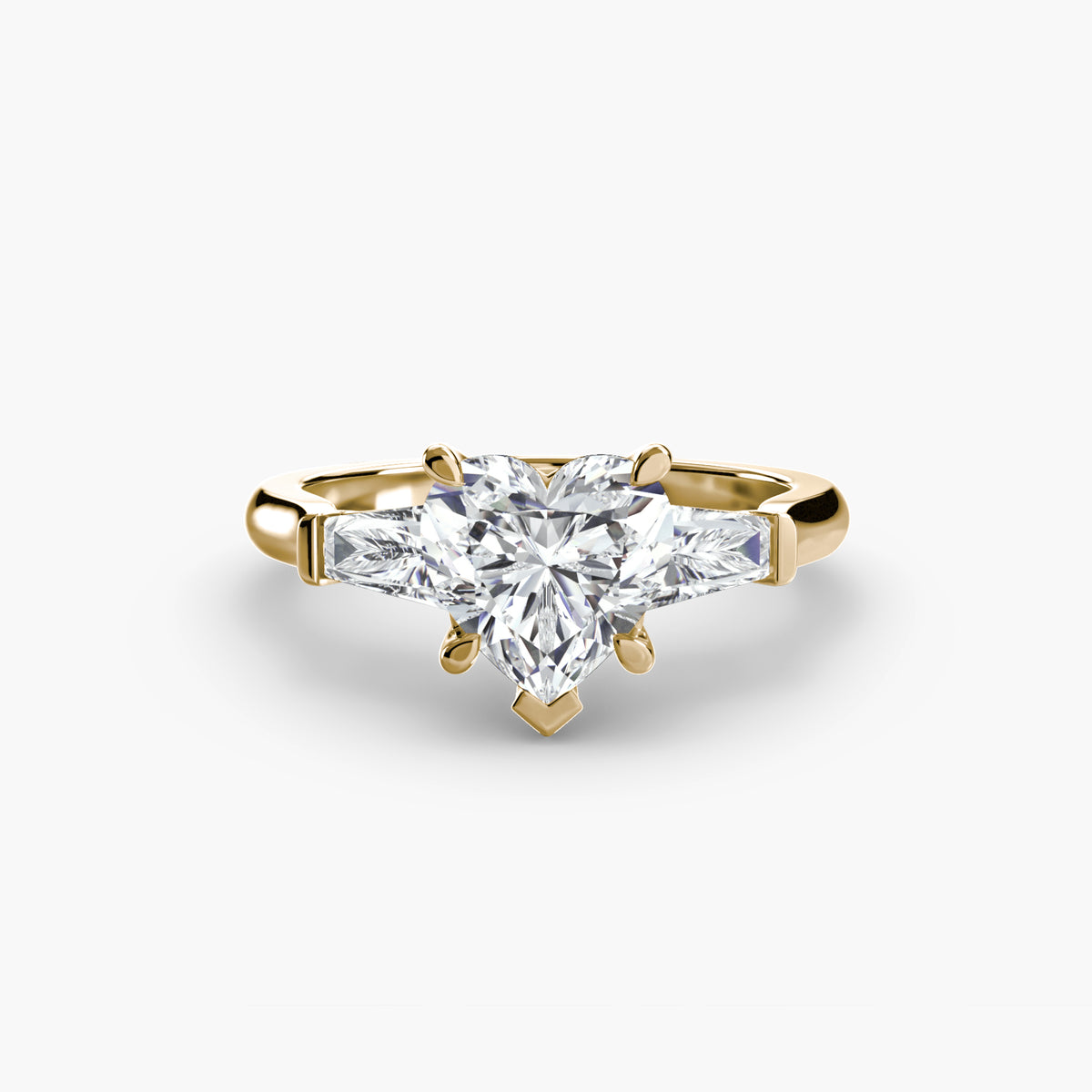 Anello con Tre Pietre (pietre laterali a baguette)
