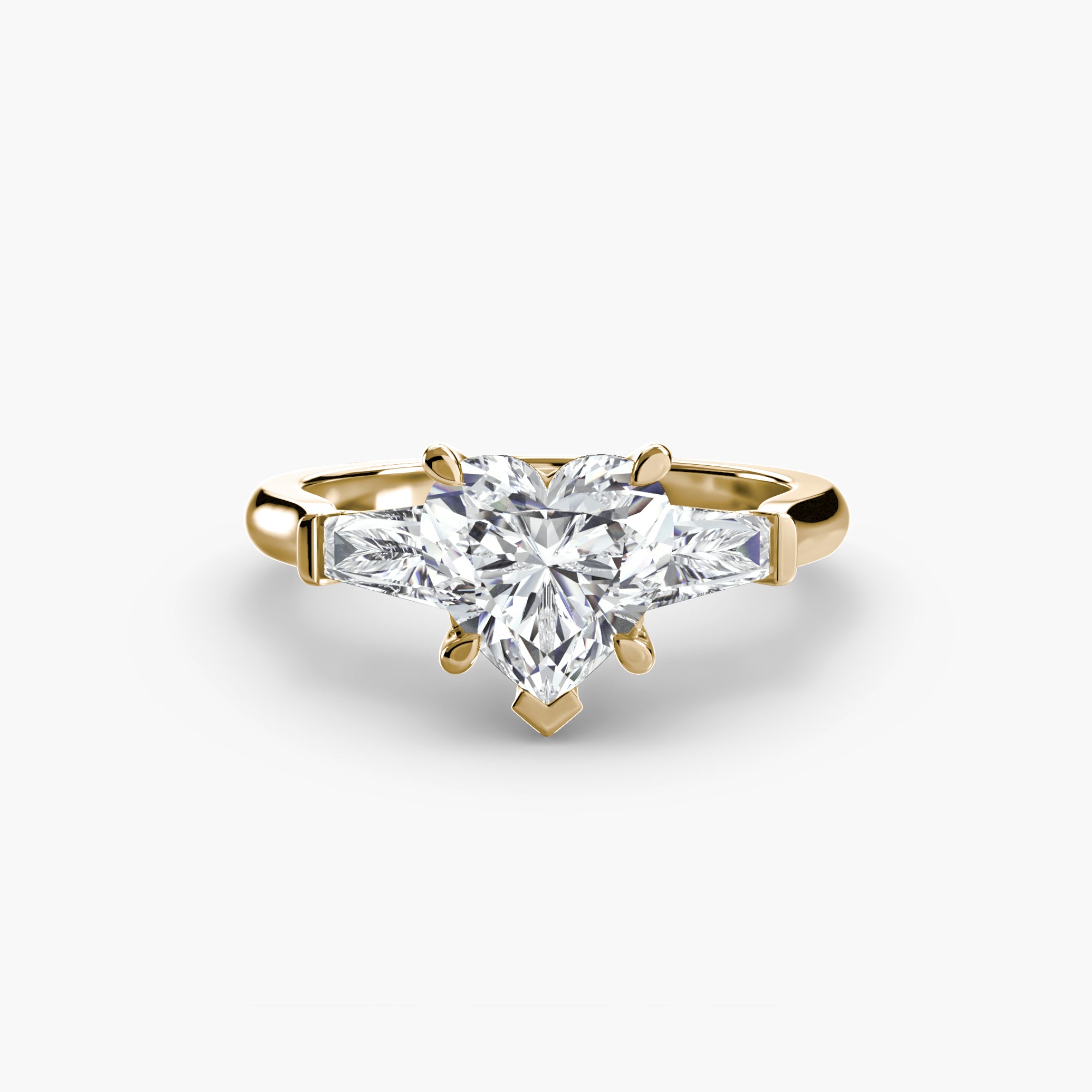 Anello con Tre Pietre (pietre laterali a baguette)