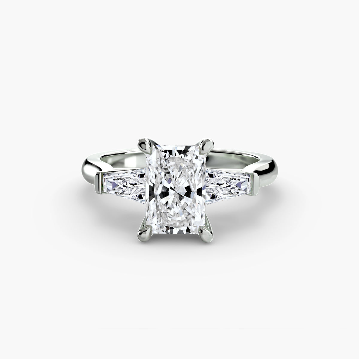 Anello con Tre Pietre (pietre laterali a baguette) 2