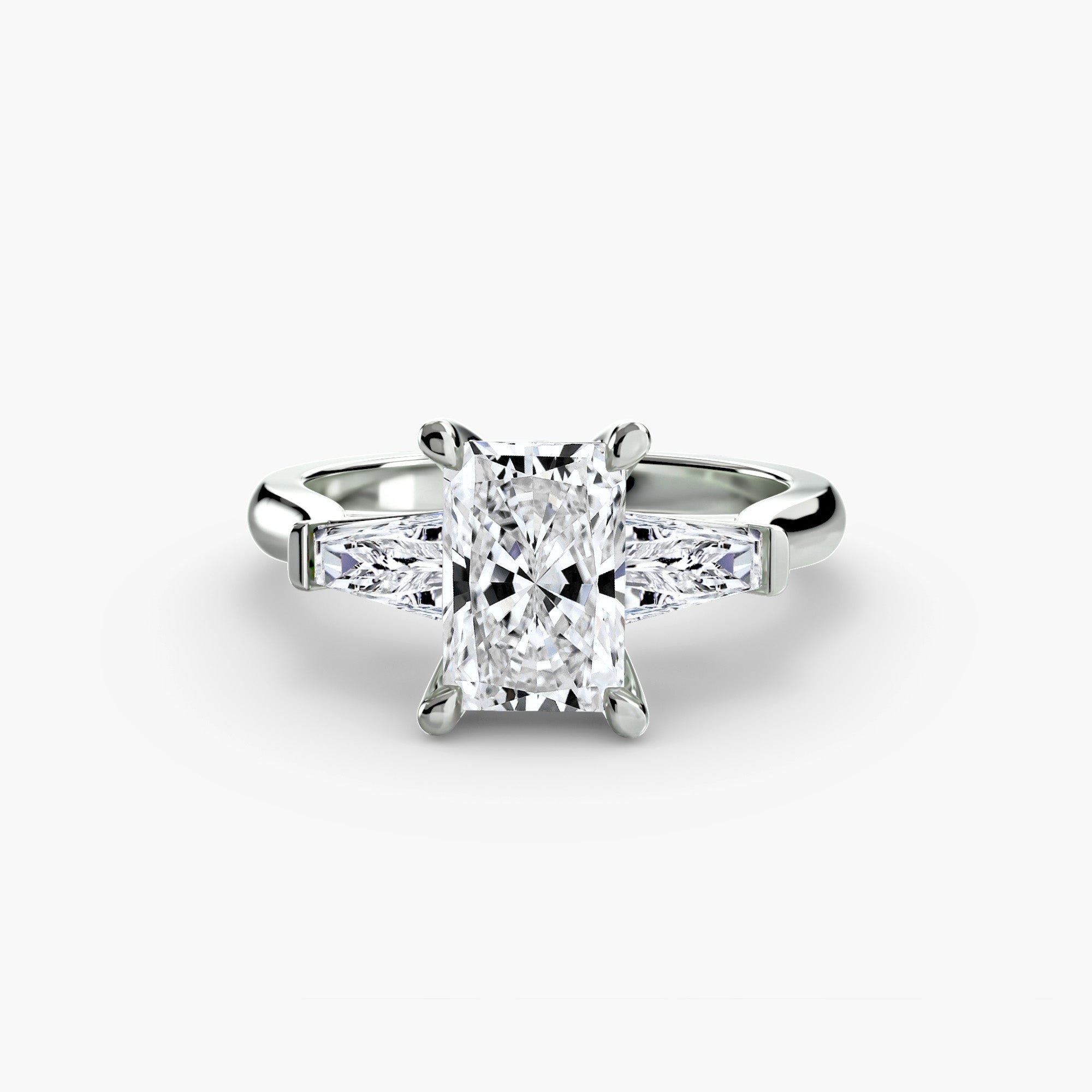 Anello con Tre Pietre (pietre laterali a baguette) 2