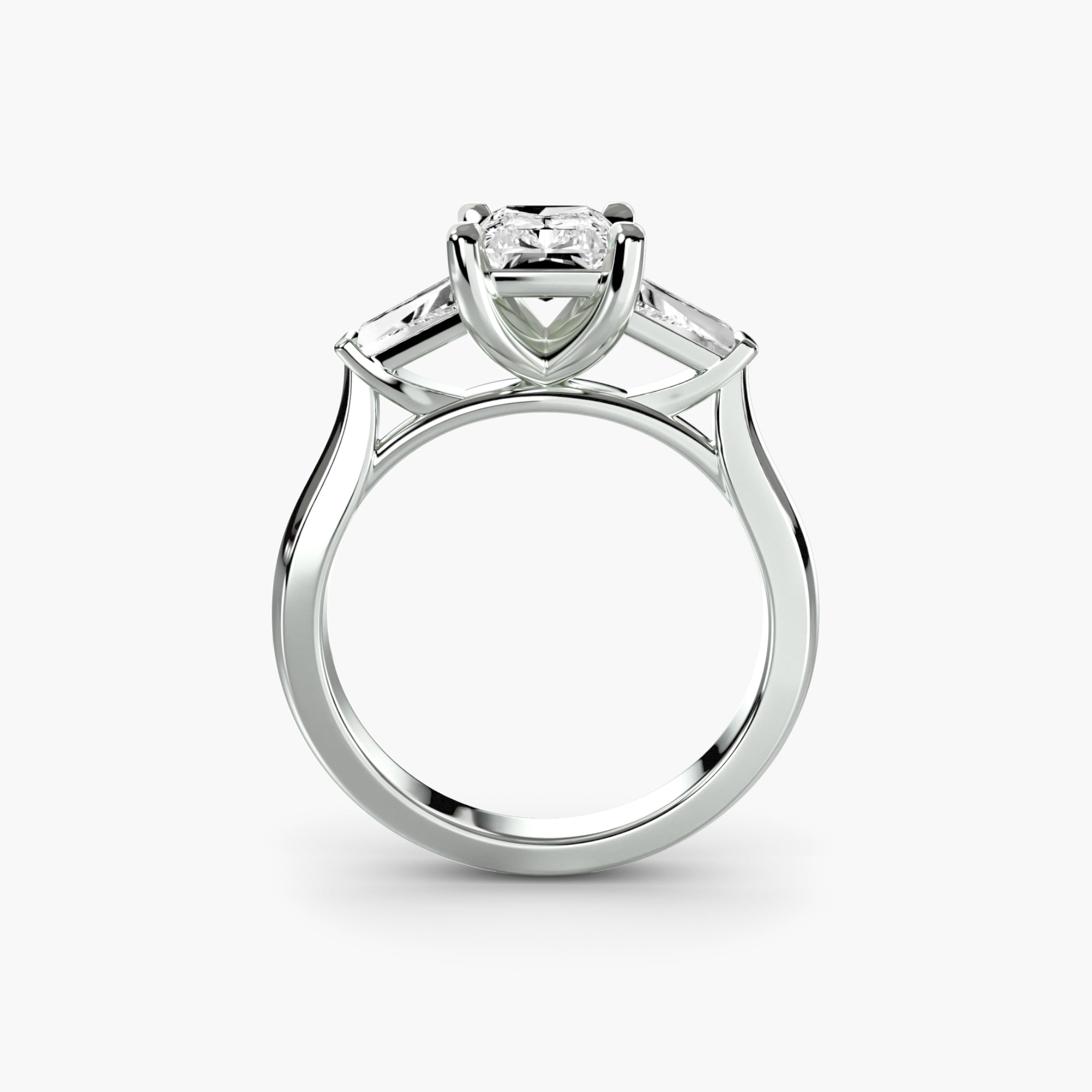 Anello con Tre Pietre (pietre laterali a baguette) 2