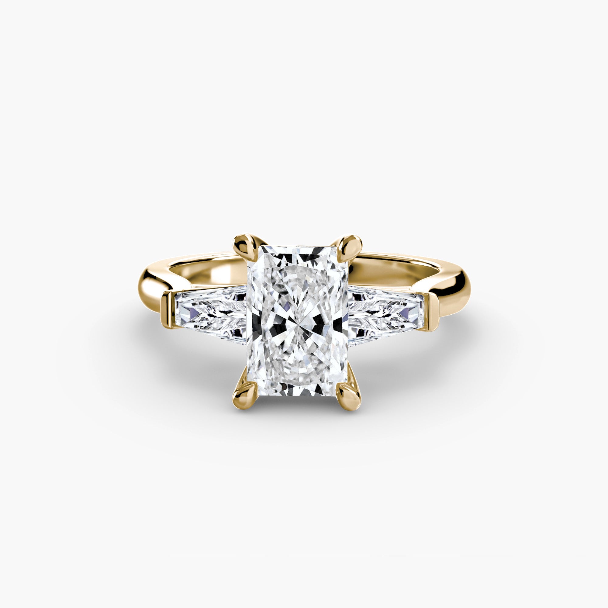 Anello con Tre Pietre (pietre laterali a baguette) 2