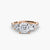 Ring with Three Stones and Pavé Band 4