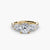 Ring with Three Stones and Pavé Band 4
