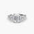 Ring with Three Stones and Pavé Band 4