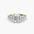 Ring with Three Stones and Pavé Band 4