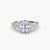 Ring with Three Stones and Pavé Band 4