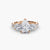 Ring with Three Stones and Pavé Band 4
