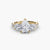 Ring with Three Stones and Pavé Band 4