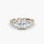 Ring with Three Stones and Pavé Band 4
