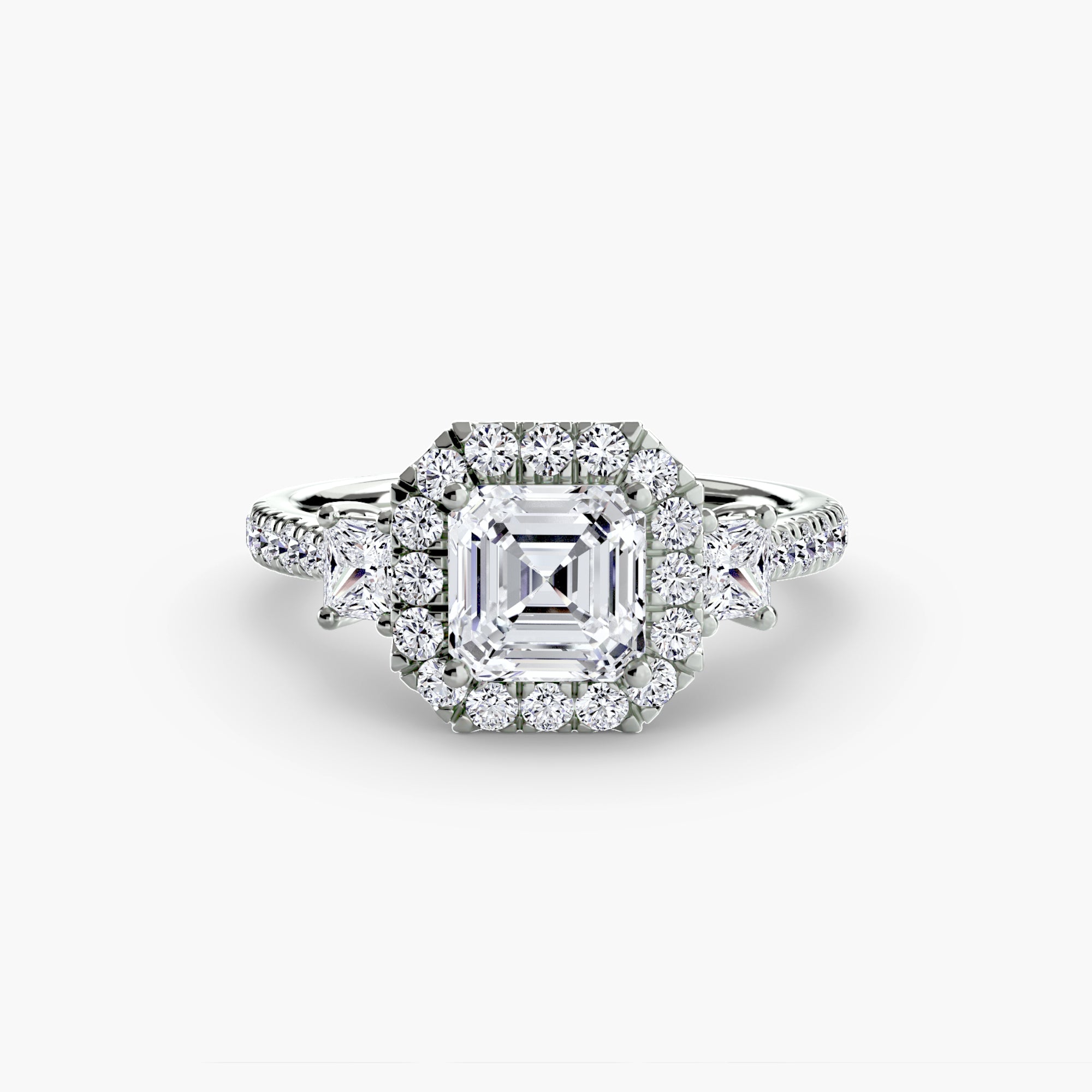 Ring with Three Stones and Crown 2