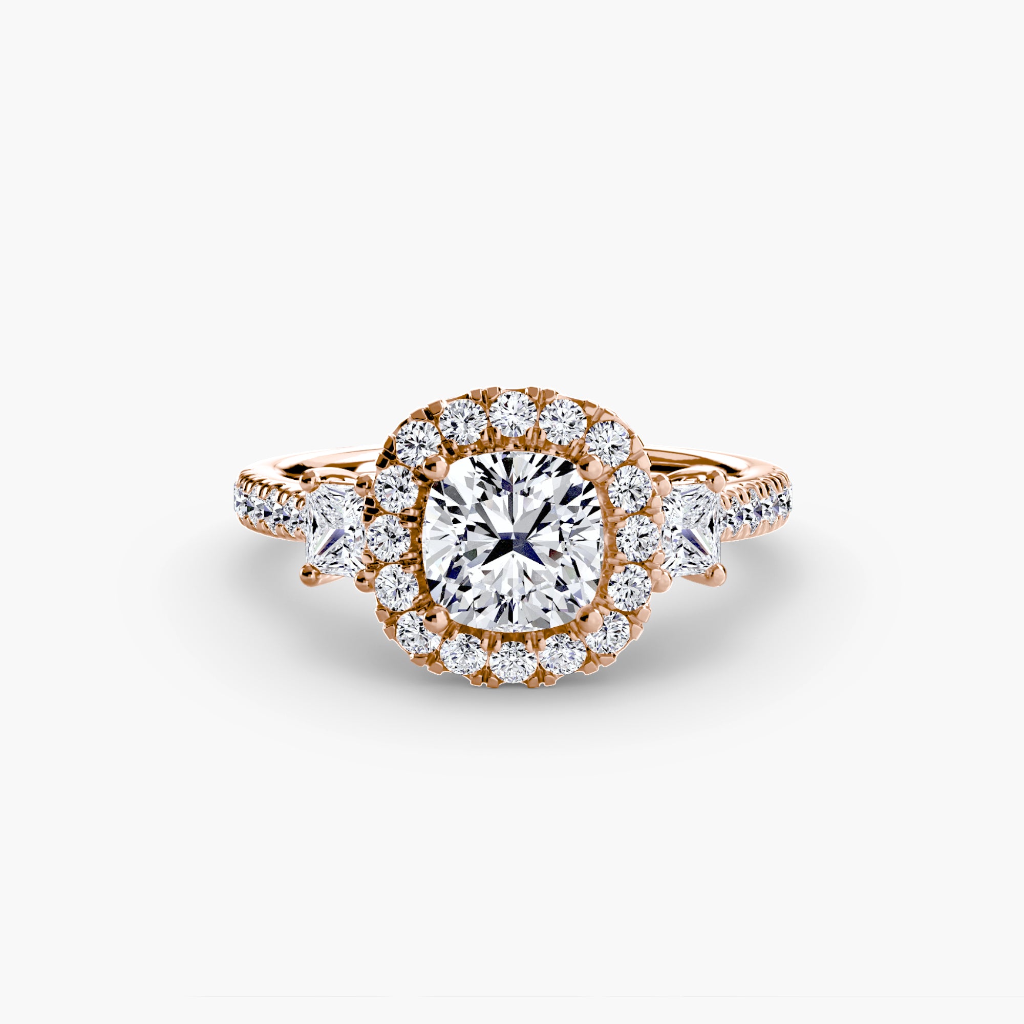 Ring with Three Stones and Crown 2