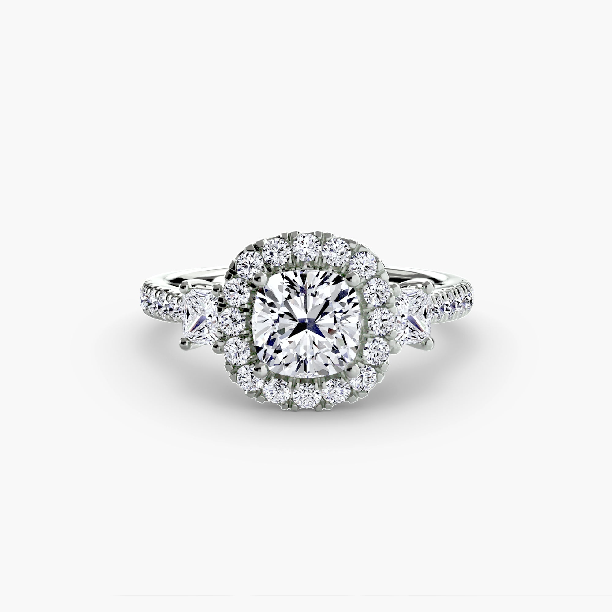 Ring with Three Stones and Crown 2