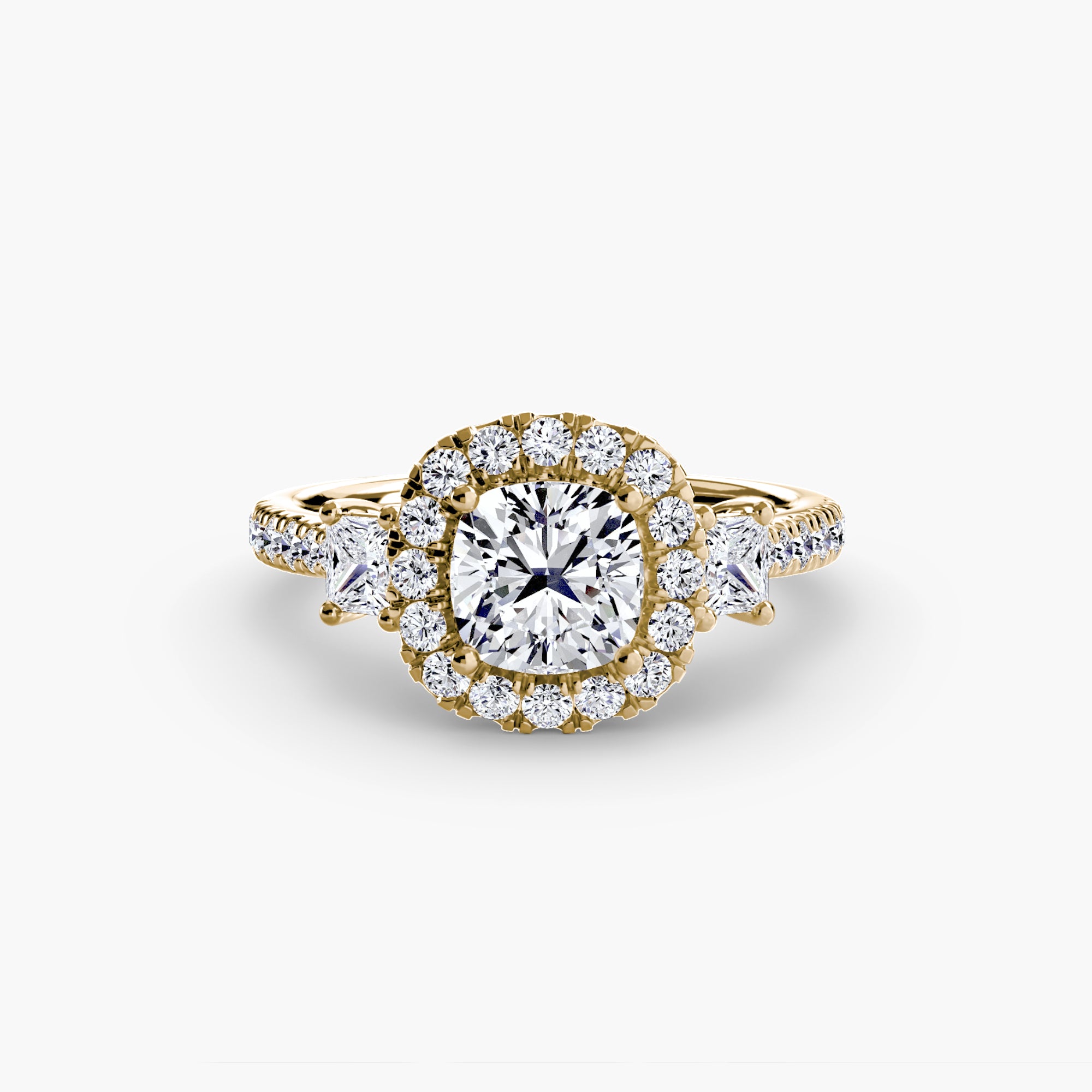 Ring with Three Stones and Crown 2