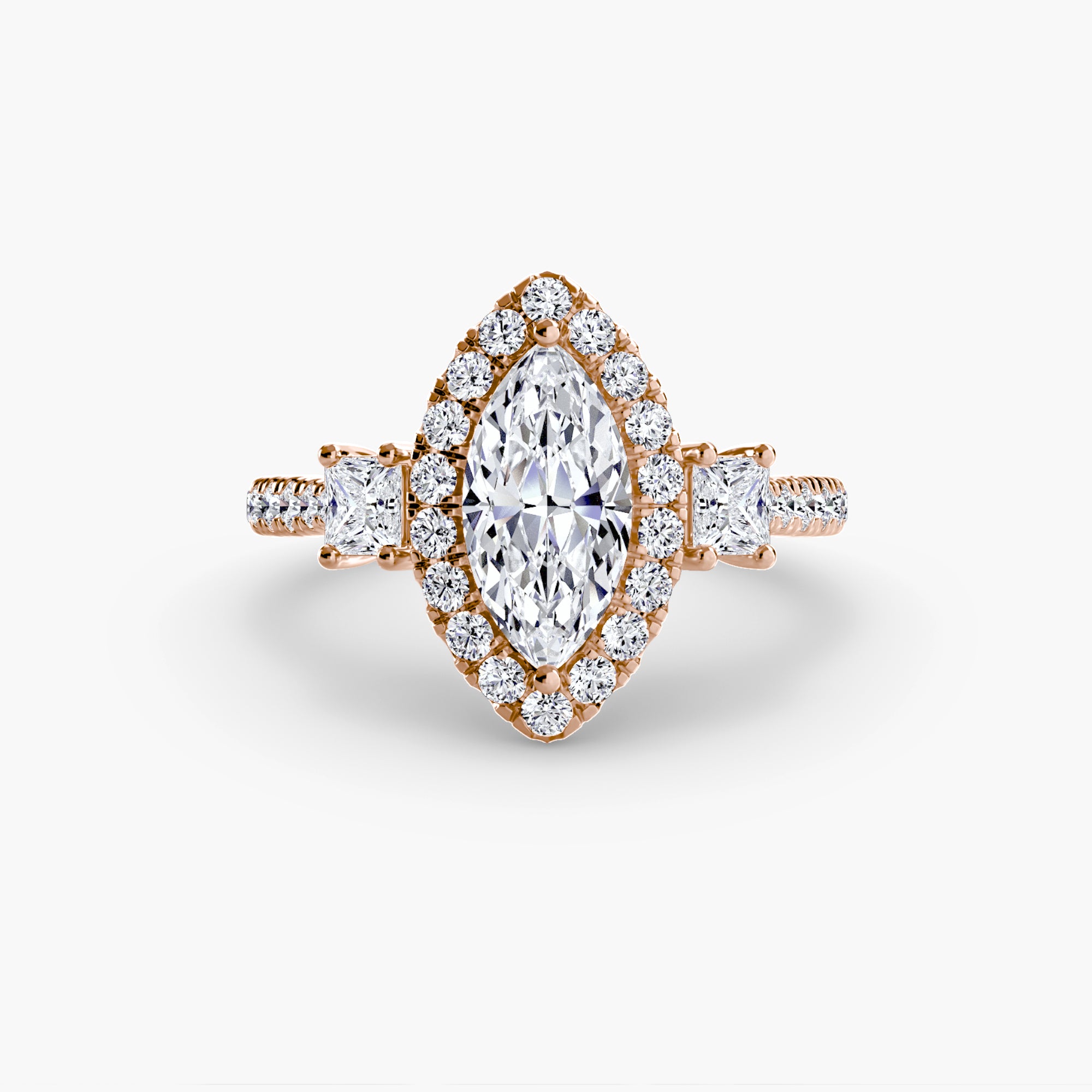 Ring with Three Stones and Crown 2