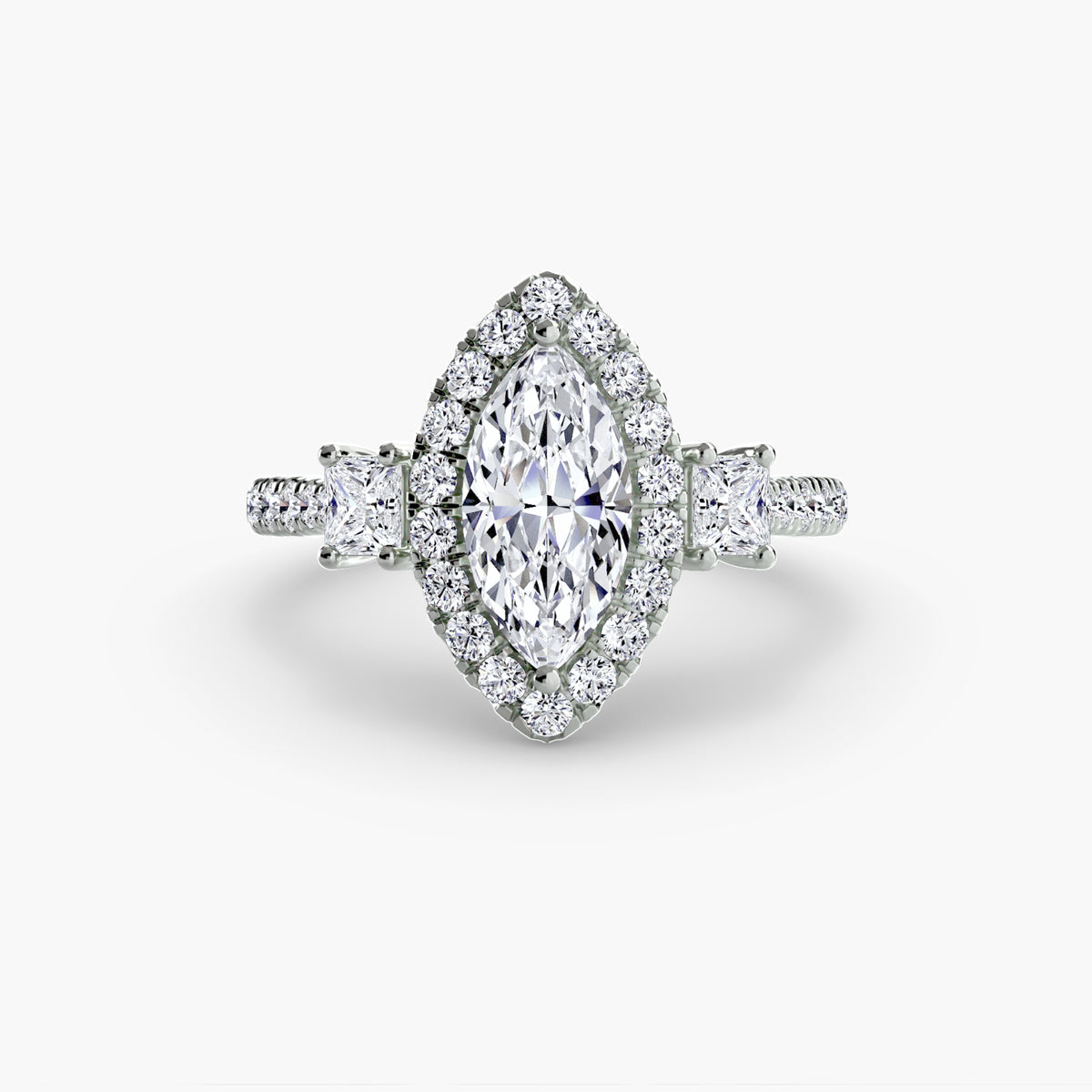 Anello con Tre Pietre e Corona 2