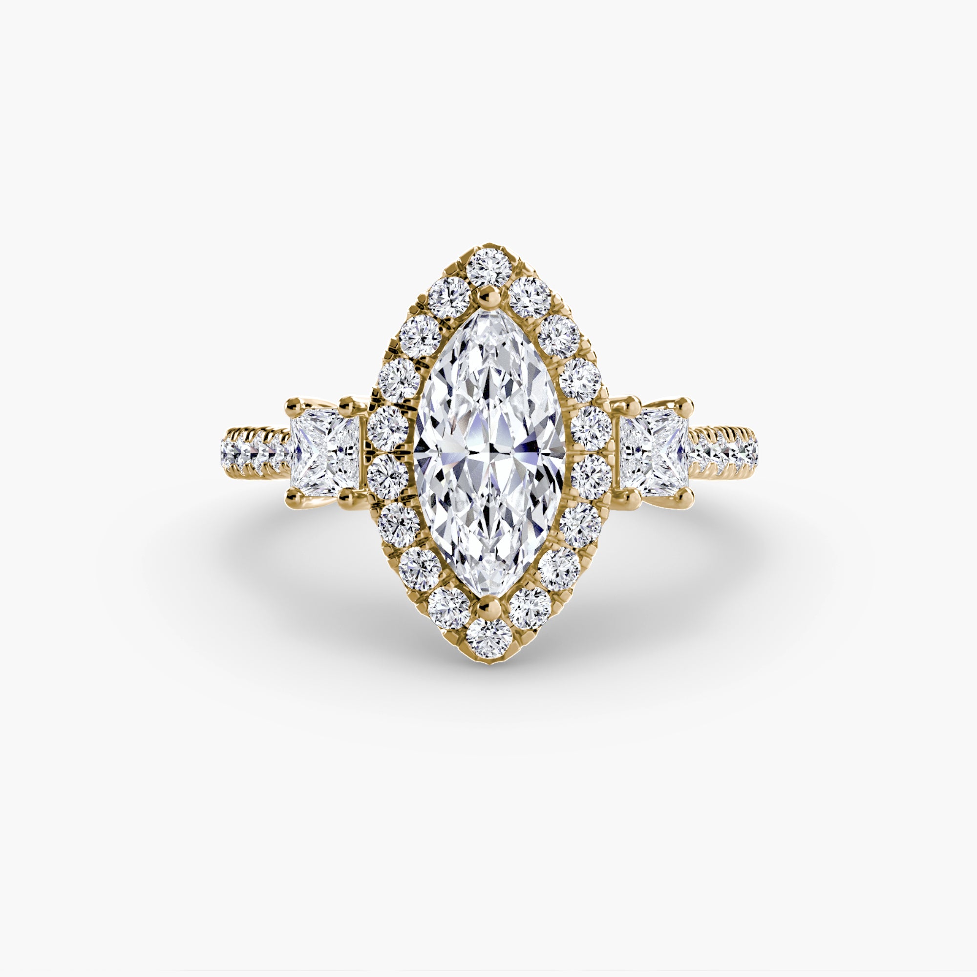 Ring with Three Stones and Crown 2