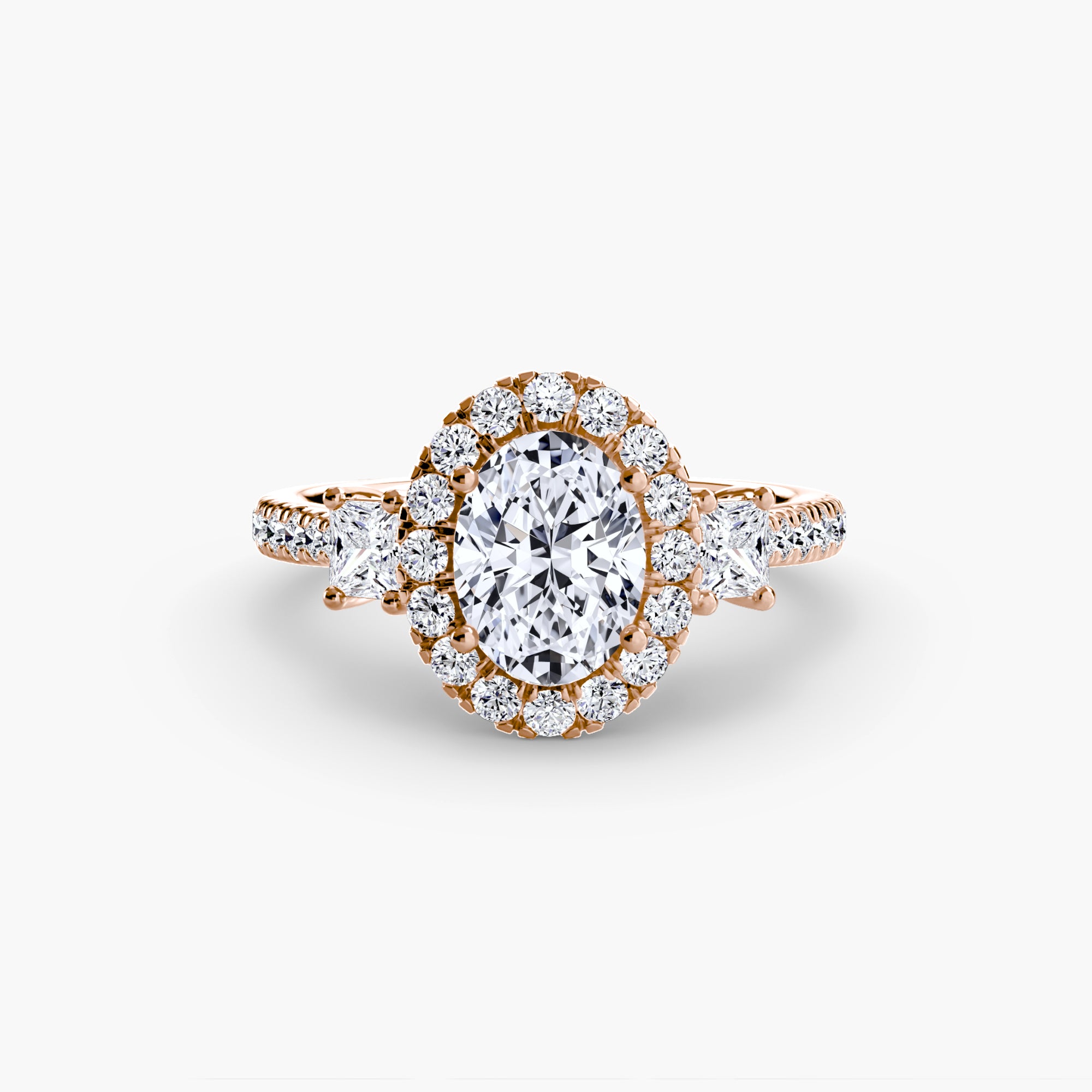 Ring with Three Stones and Crown 2