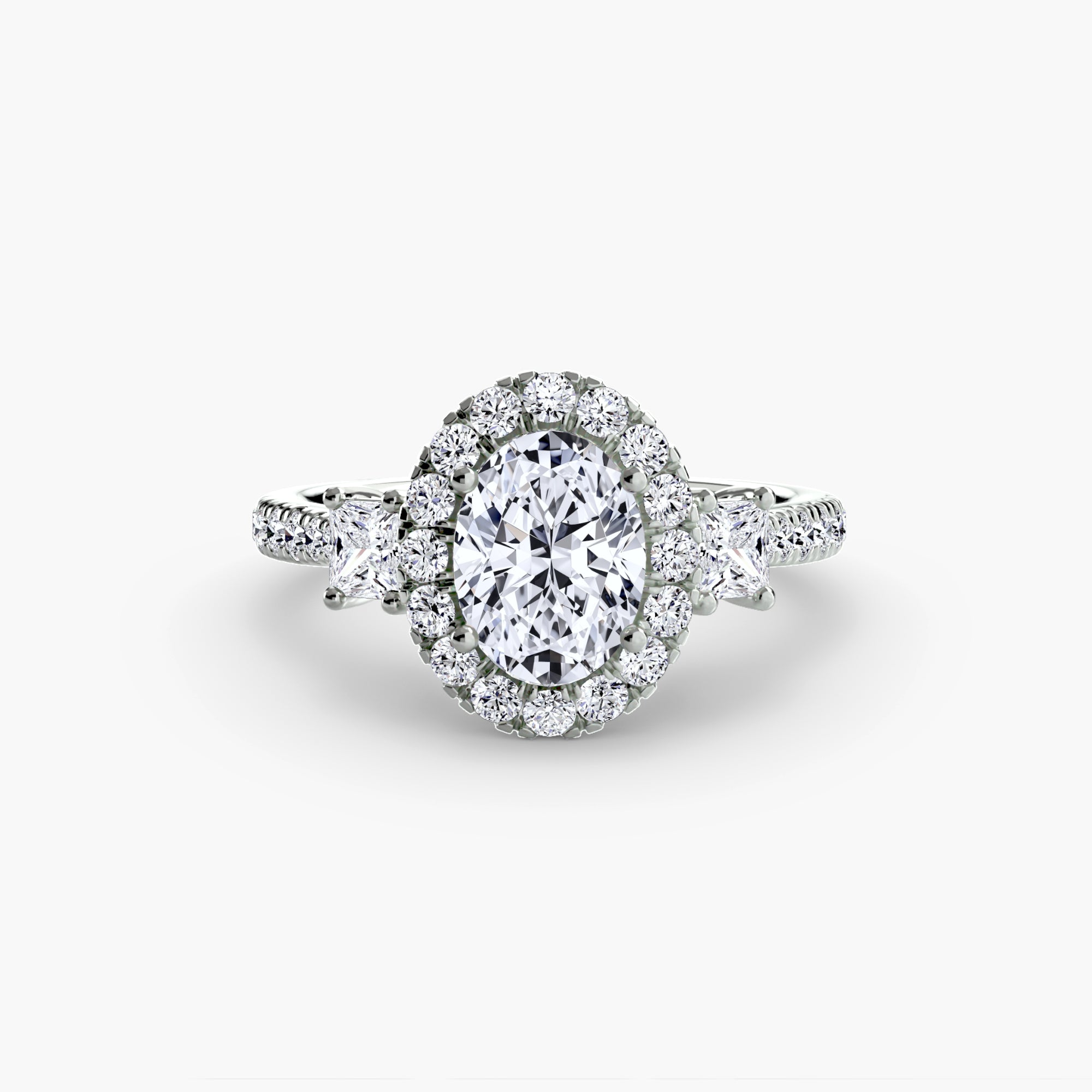 Ring with Three Stones and Crown 2