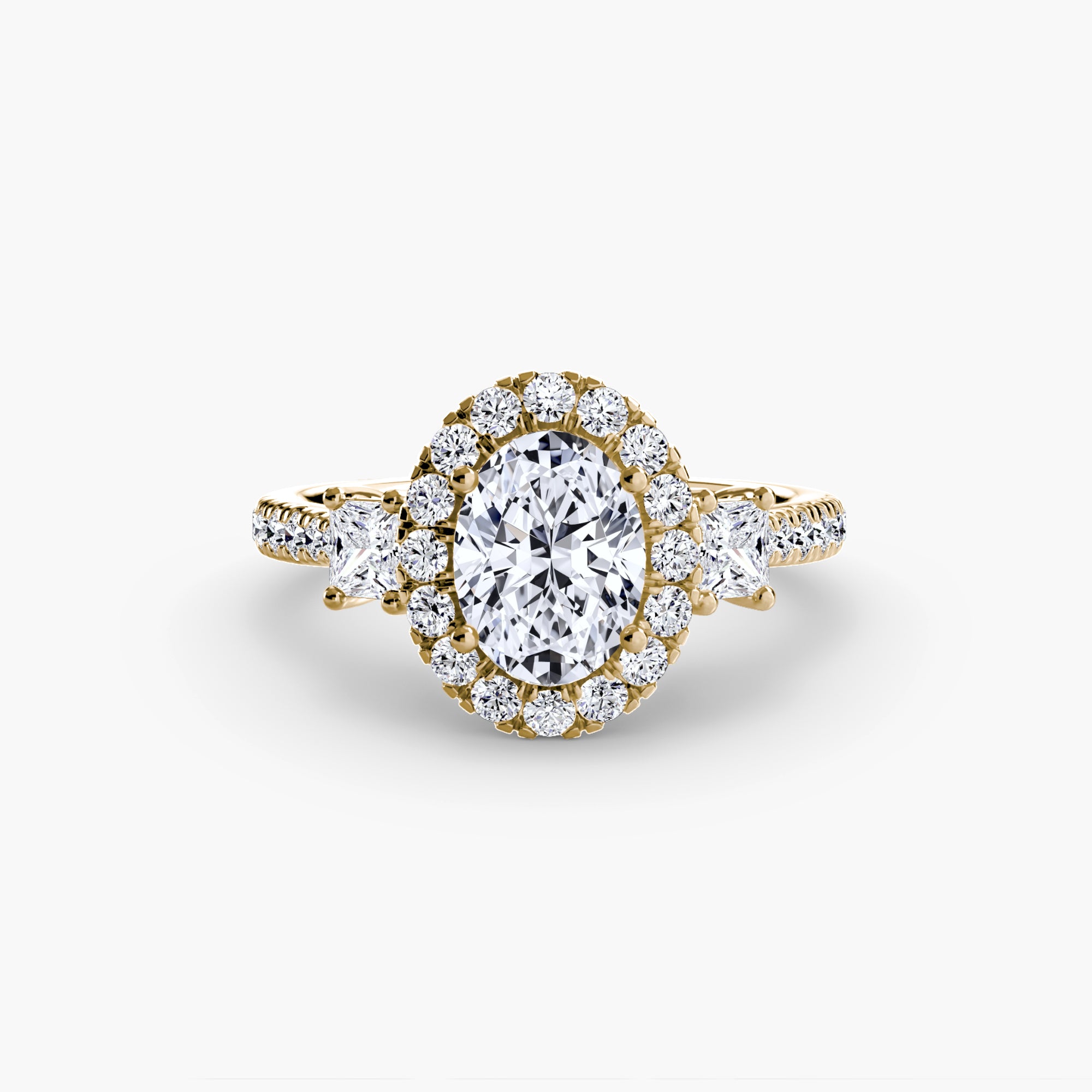 Ring with Three Stones and Crown 2