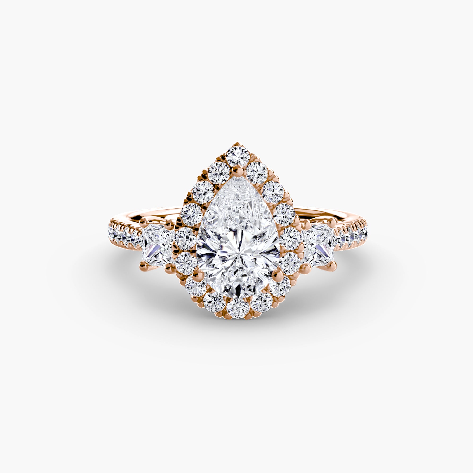 Ring with Three Stones and Crown 2