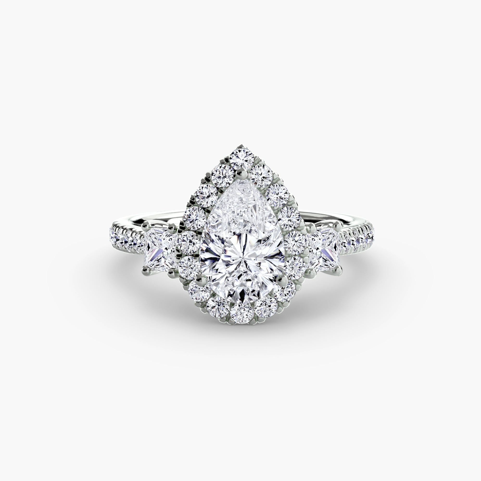 Ring with Three Stones and Crown 2