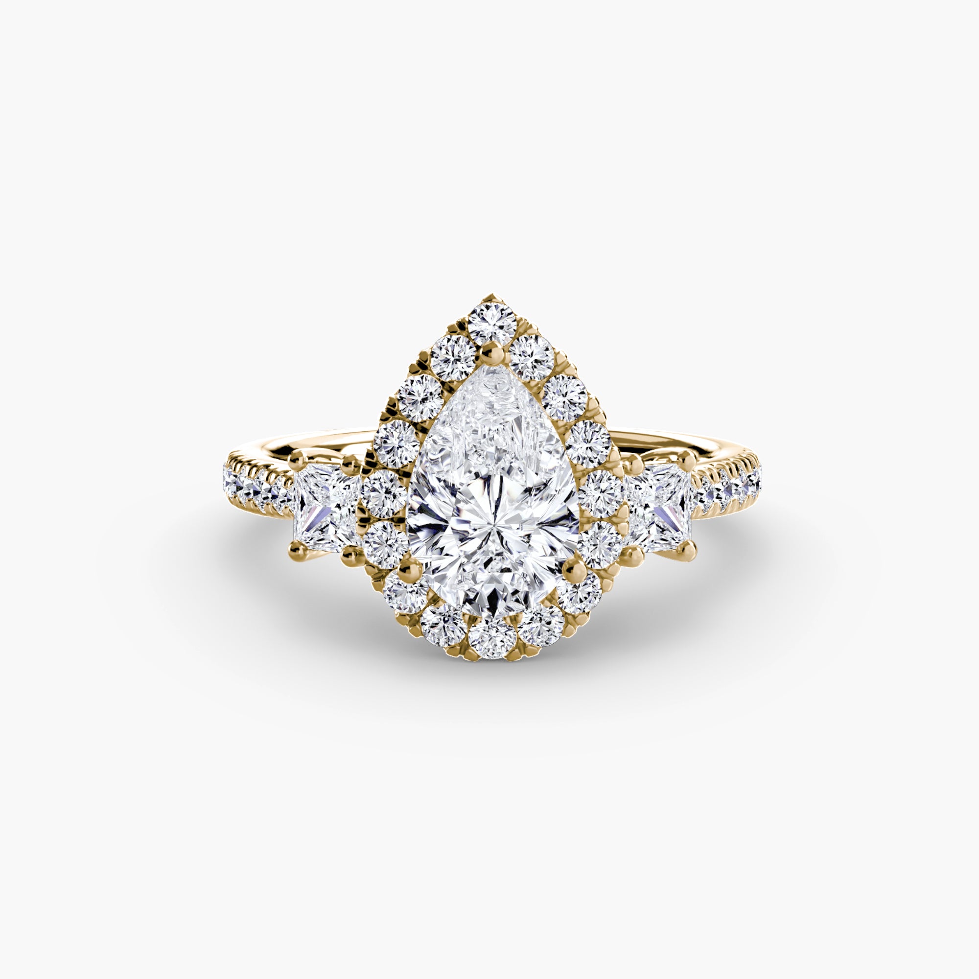 Ring with Three Stones and Crown 2